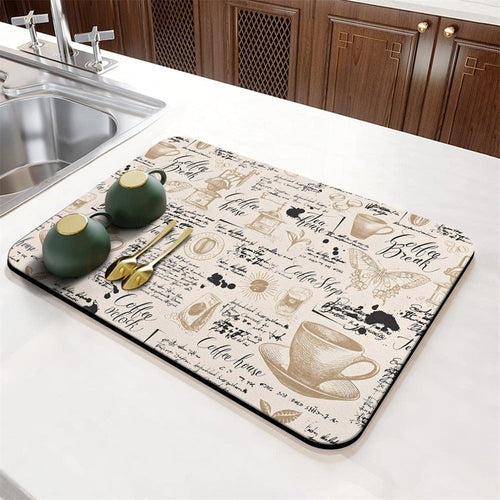 Tapis égouttoir de vaisselle absorbant