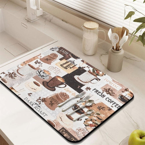 Tapis égouttoir de vaisselle absorbant