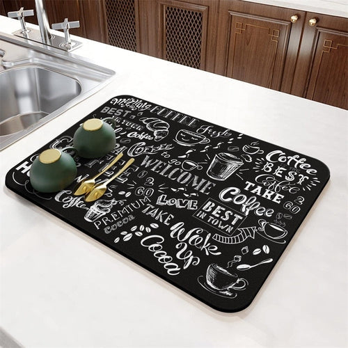 Tapis égouttoir de vaisselle absorbant