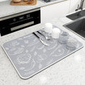 Tapis égouttoir de vaisselle en microfibre absorbante