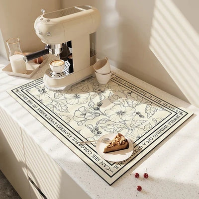 Tapis égouttoir de vaisselle en microfibre absorbante