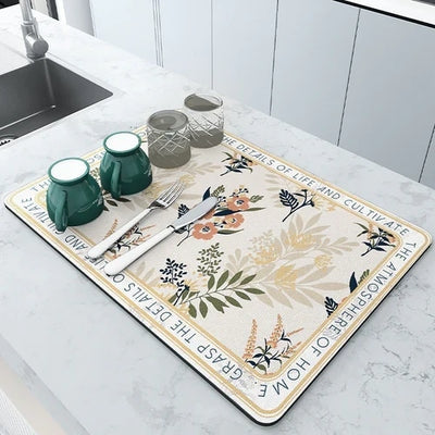 Tapis égouttoir de vaisselle en microfibre absorbante