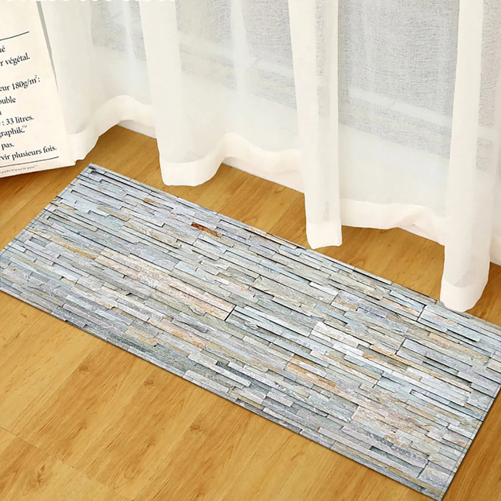 Tapis long imprimé absorbant et antidérapant