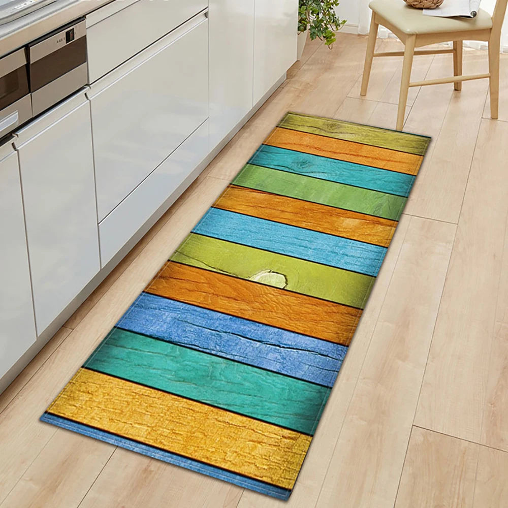 Tapis long imprimé absorbant et antidérapant