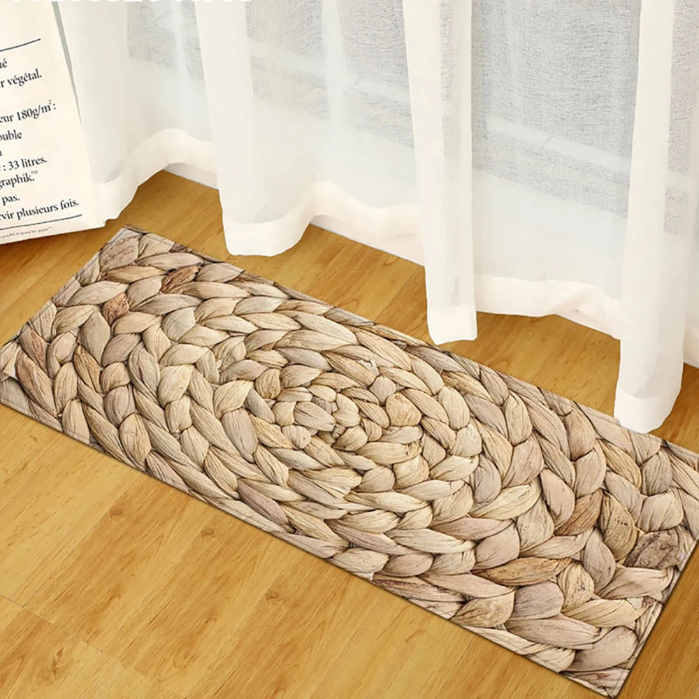 Tapis long imprimé absorbant et antidérapant