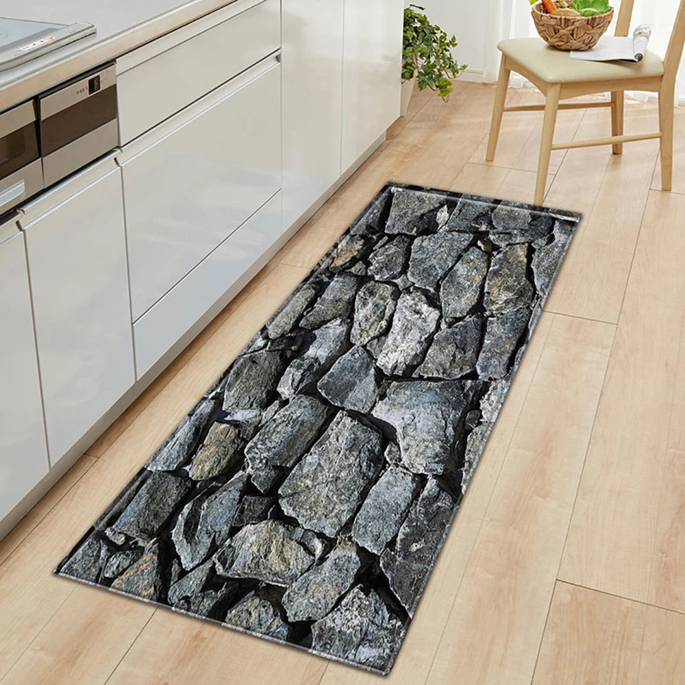 Tapis long imprimé absorbant et antidérapant