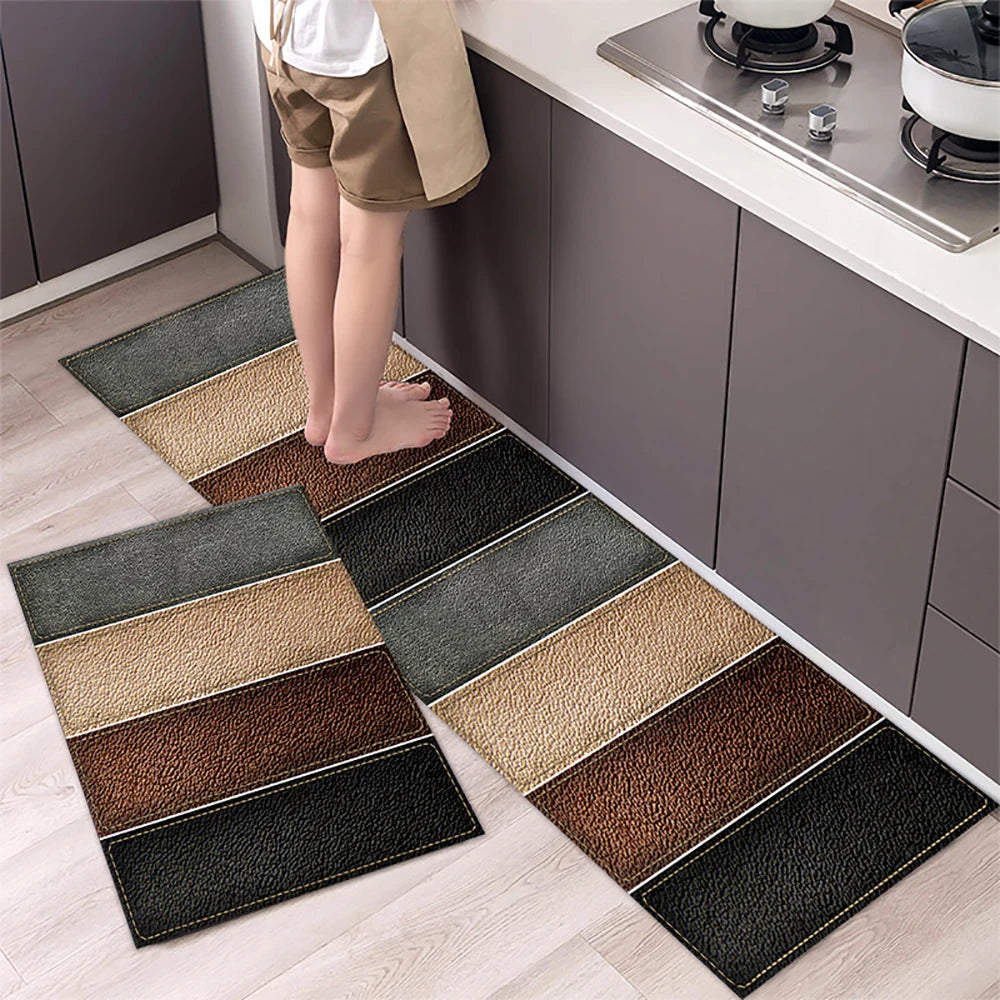 Tapis long imprimé absorbant et antidérapant
