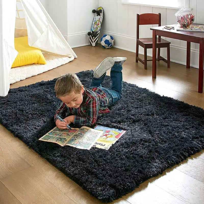 Tapis décoratif en peluche antidérapant