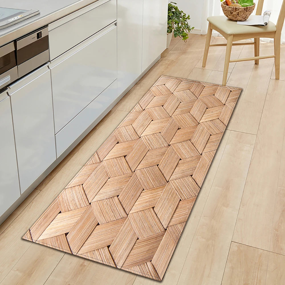 Tapis long imprimé absorbant et antidérapant
