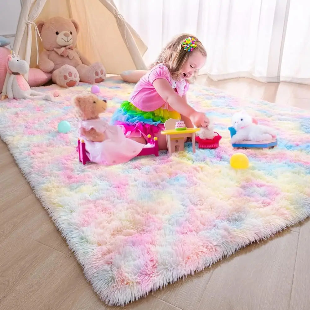 Tapis moderne en peluche douce pour salon
