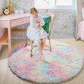 Tapis rond en peluche douce pour décoration