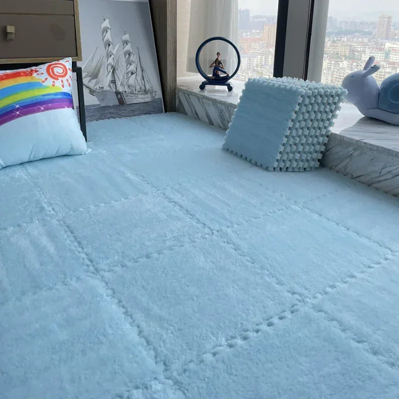 Tapis de sol enfant en peluche puzzle doux pour jeux et décoration