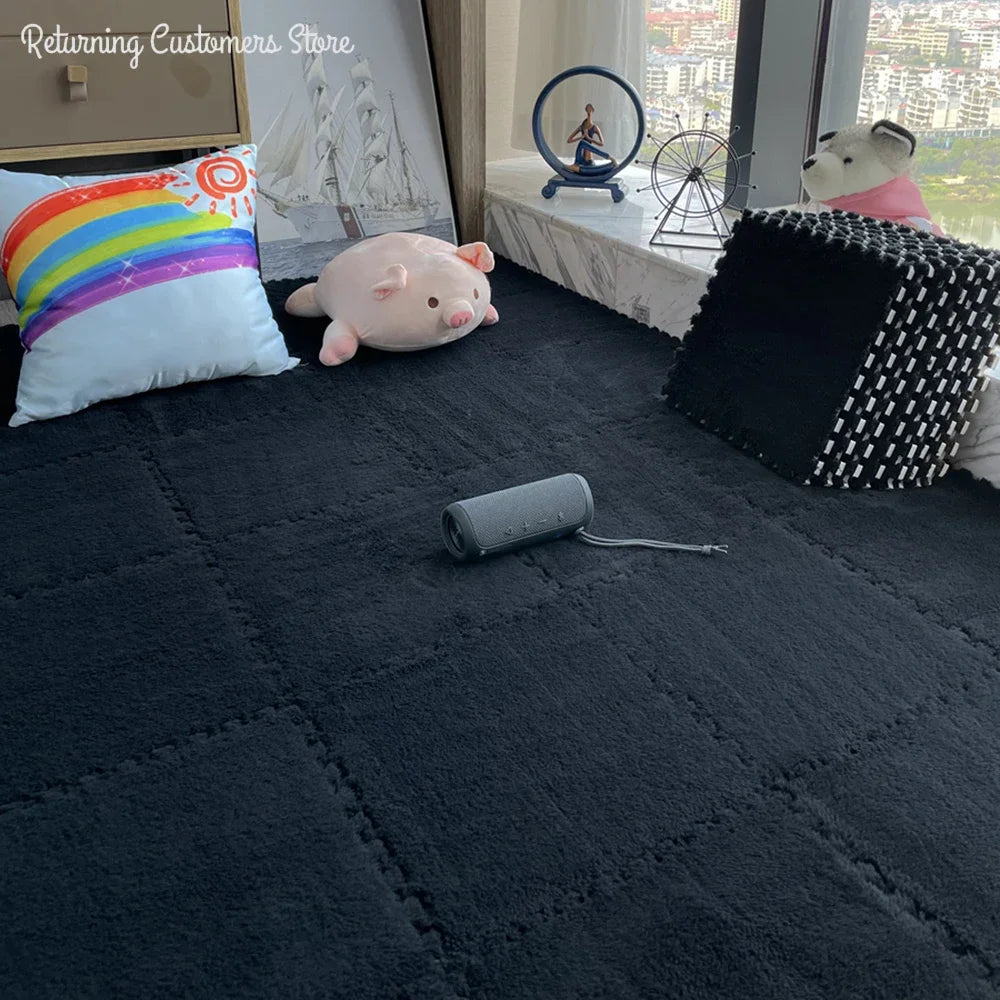 Tapis de sol enfant en peluche puzzle doux pour jeux et décoration
