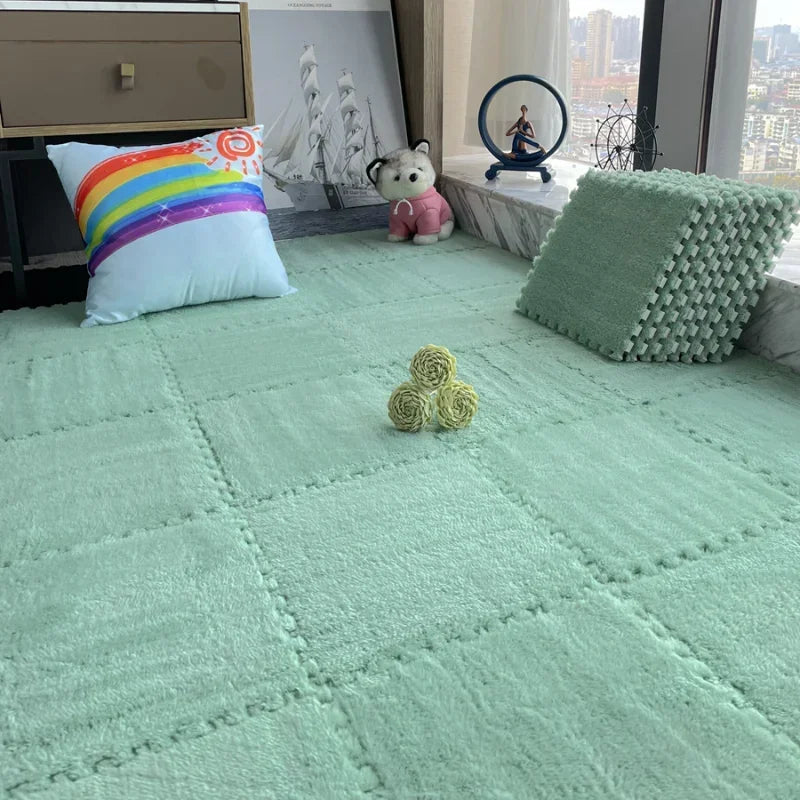 Tapis de sol enfant en peluche puzzle doux pour jeux et décoration