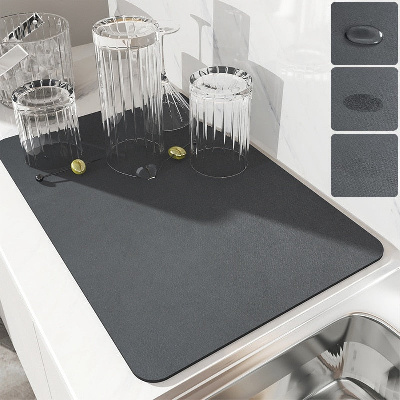 Tapis de cuisine antidérapant ultra-absorbant pour évier