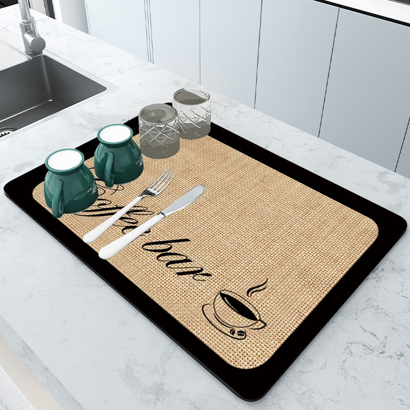 Tapis de cuisine antidérapant ultra-absorbant pour évier