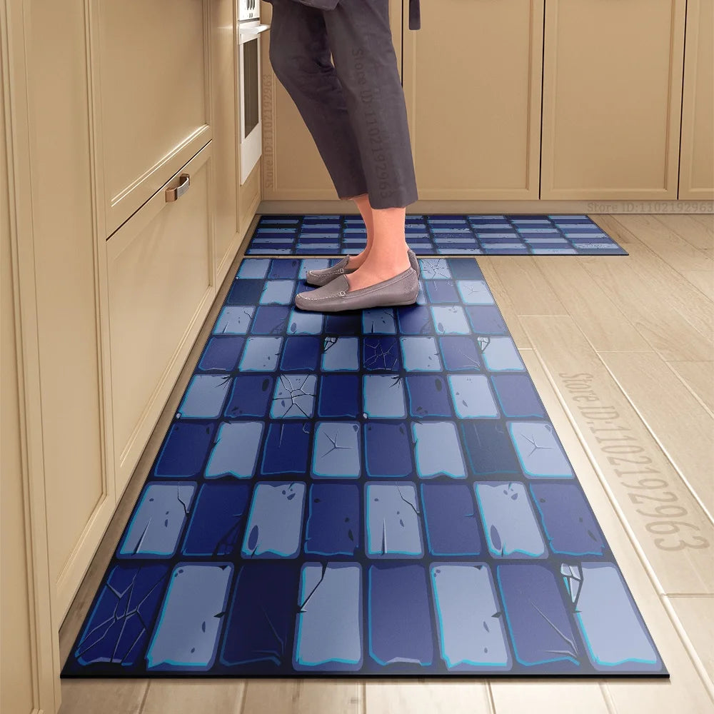 Tapis de cuisine long imprimé absorbant et antidérapant