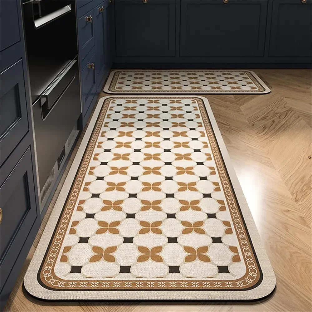 Tapis de cuisine long style rétro antidérapant
