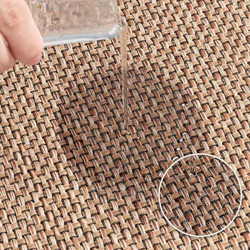 Tapis de cuisine long en lin naturel antidérapant