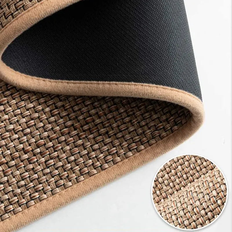 Tapis de cuisine long en lin naturel antidérapant