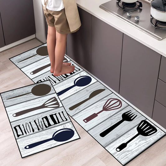 Tapis de cuisine minimaliste imprimé doux et antidérapant