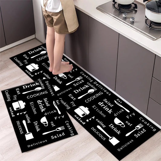 Tapis de cuisine minimaliste imprimé doux et antidérapant