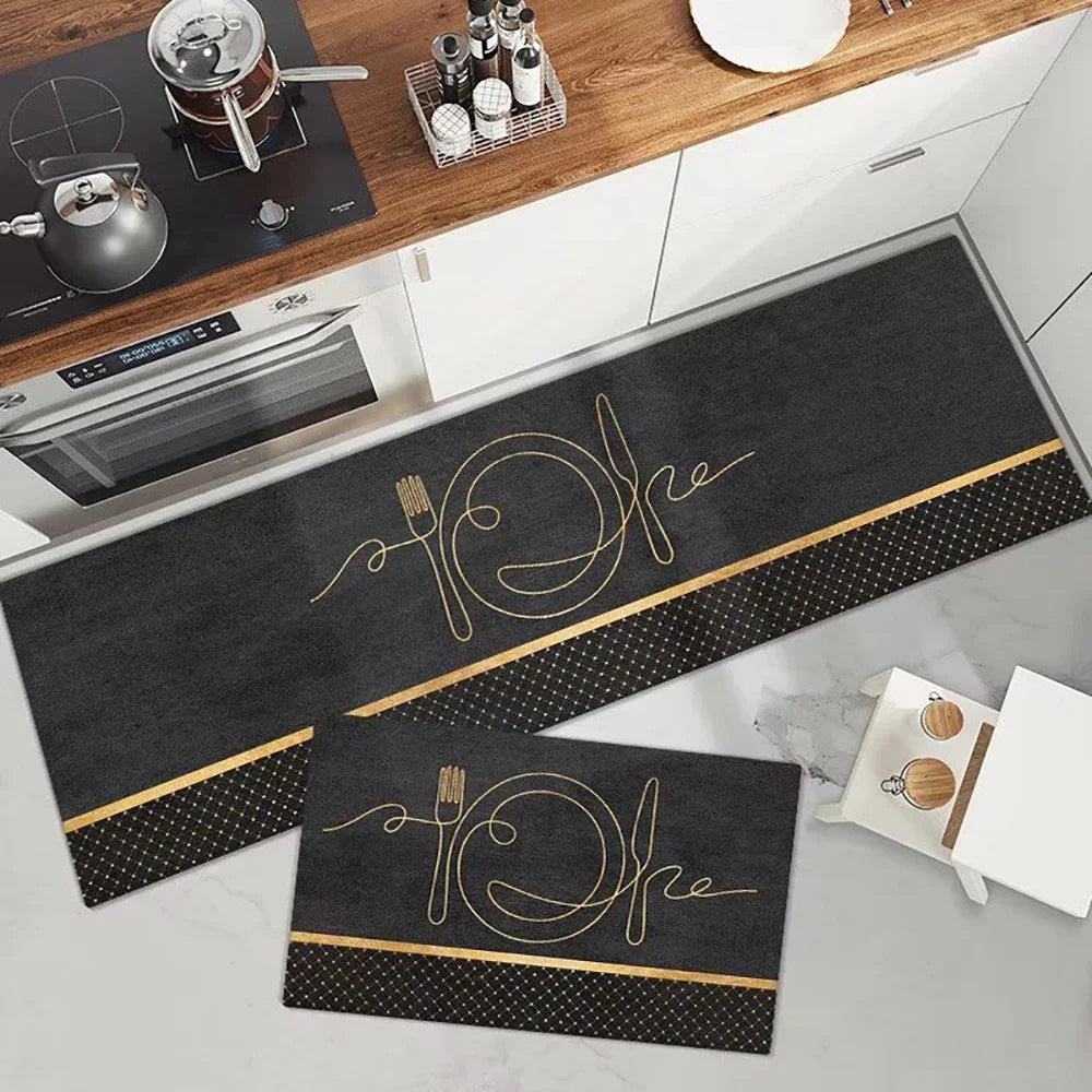 Tapis de cuisine minimaliste imprimé doux et antidérapant